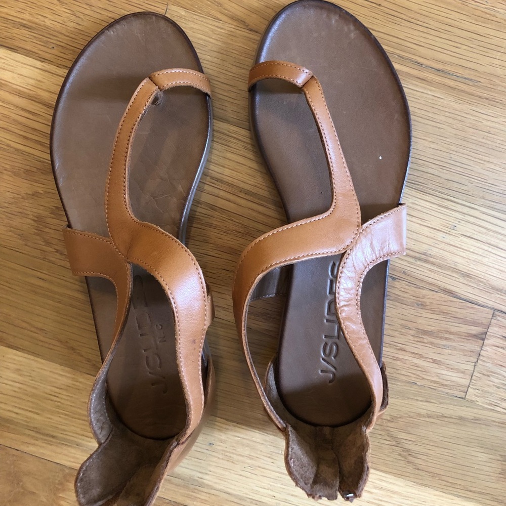 J Slides X Free People Distressed Leather Sandals